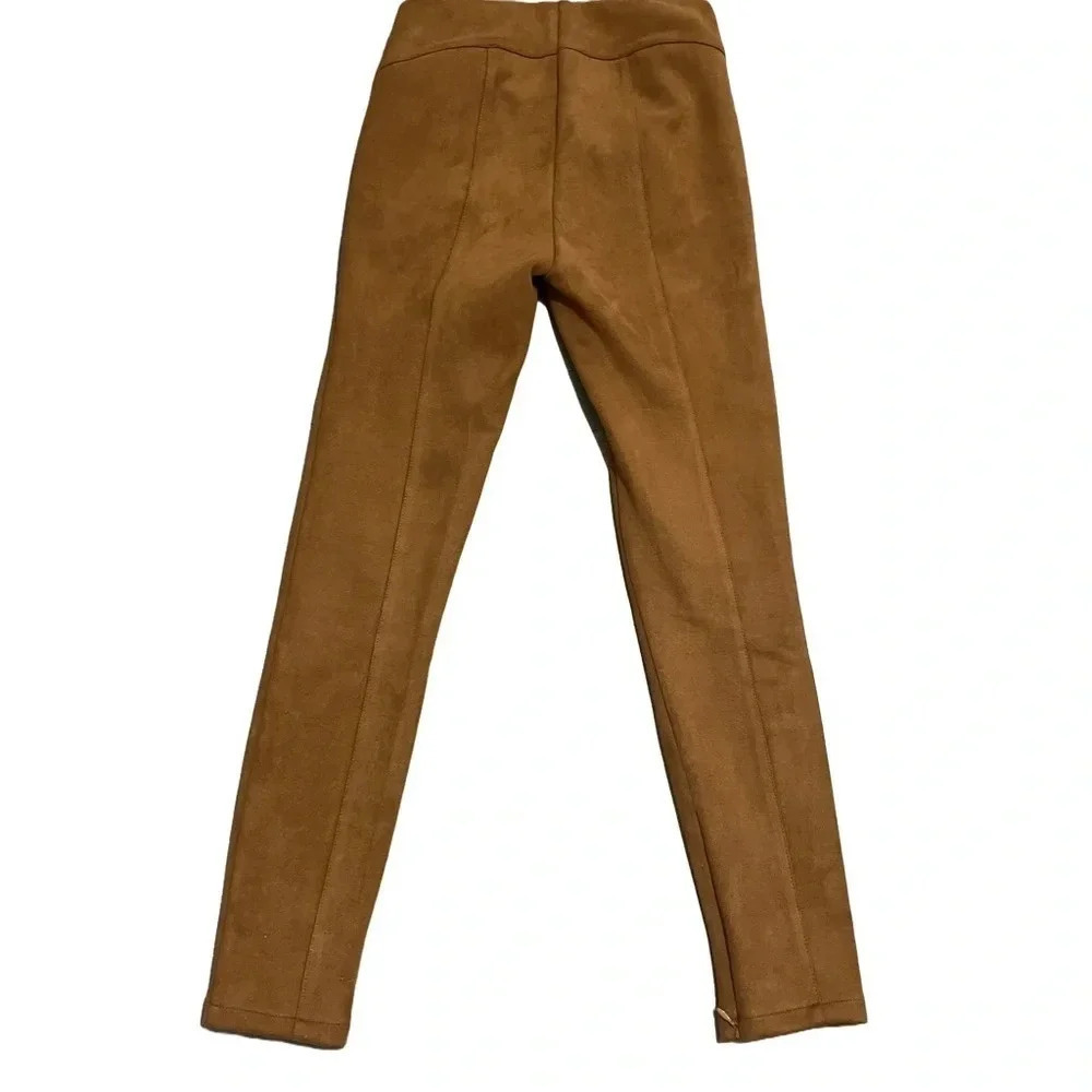 Anthropologie faux suede legging pants in cedar. Sz 25 - Picture 3 of 9